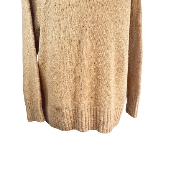 ZARA Camel Medium High-Neck Wool Blend Sweater Ribbed Cuffs & Hem - Picture 10 of 14